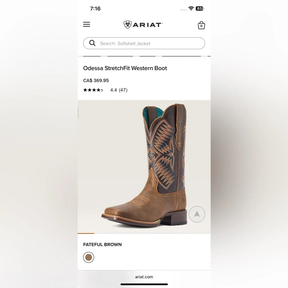 Ariat Women's Odessa StretchFit Western Boot - Brown - Picture 1 of 11